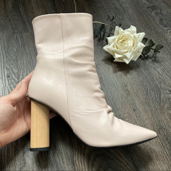 IRO Nazca Wooden Heel Leather Pointed Toe Boots 6 - Picture 4 of 12